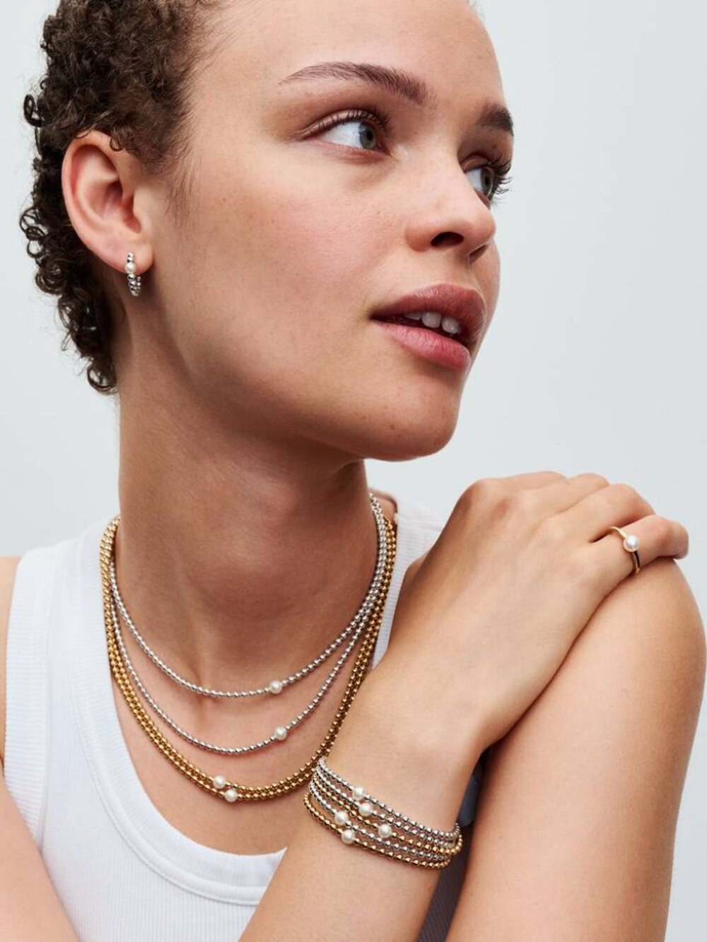 Pandora FINAL SALE - Treated Freshwater Cultured Pearl & Beads Collier Necklace - Picture 4 of 4